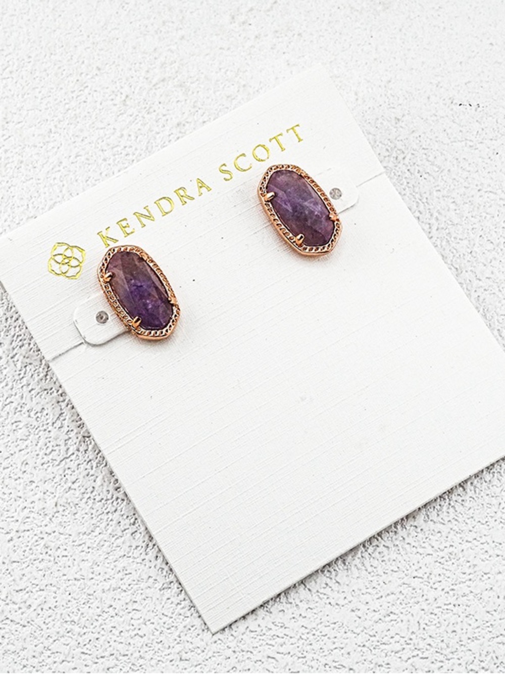 Kendra Scott Rose Gold Amethyst Oval Stud Earrings